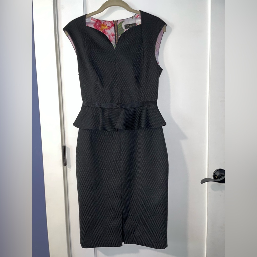 Ted Baker peplum midi pencil dress